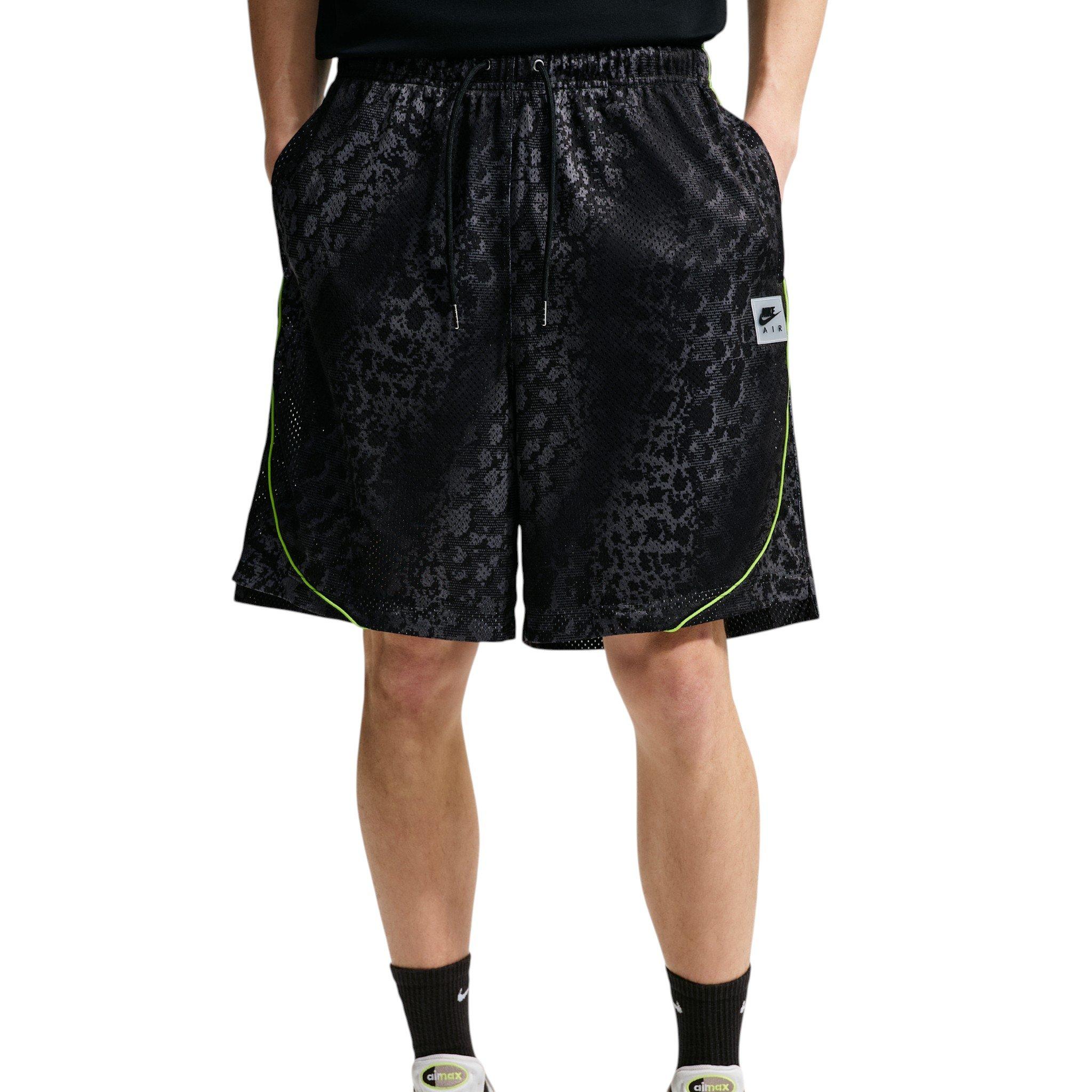 Nike Men's Air All-Over Print Mesh Shorts - Smoke Grey/Volt/Black - GREY/VOLT/BLACK